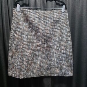 Ann Taylor Factory Tweed Mini Skirt Multi Color A-Line Size 10 Career Workwear